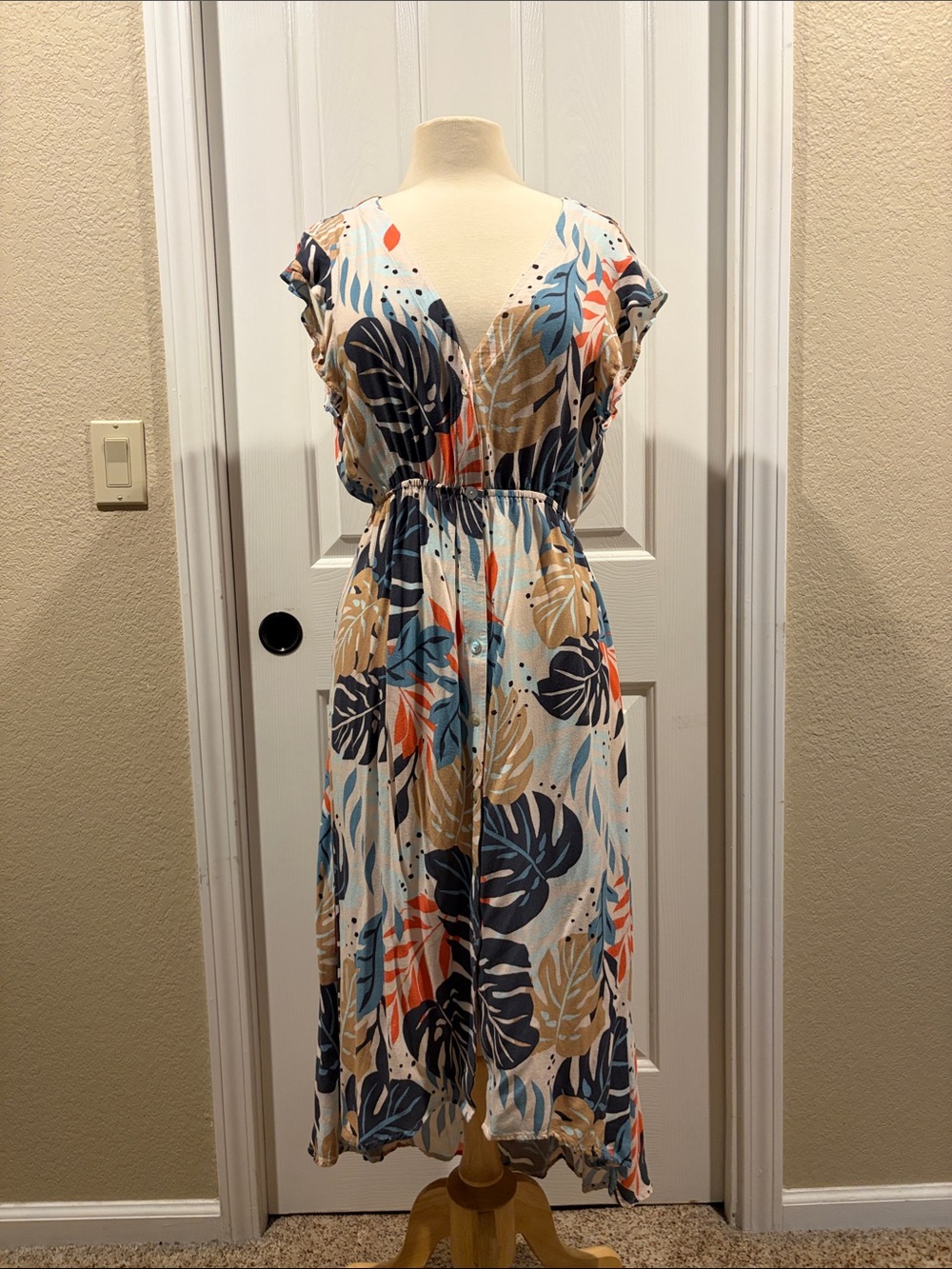 Saltwater Luxe tropical hi low Women's Dress size L designed in Los Angeles - Picture 2 of 6
